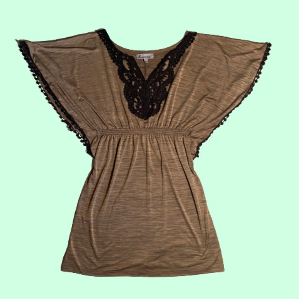 Brown and black mini dress by mad modele